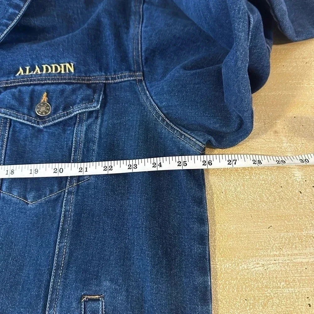 Vintage 90’s Aladdin Las Vegas Casino Genie Lamp Jean Jacket Mens Size L - Picture 7 of 9